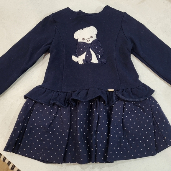 Mayoral 9mo Navy Blue dress with Teddy - Picture 1 of 3
